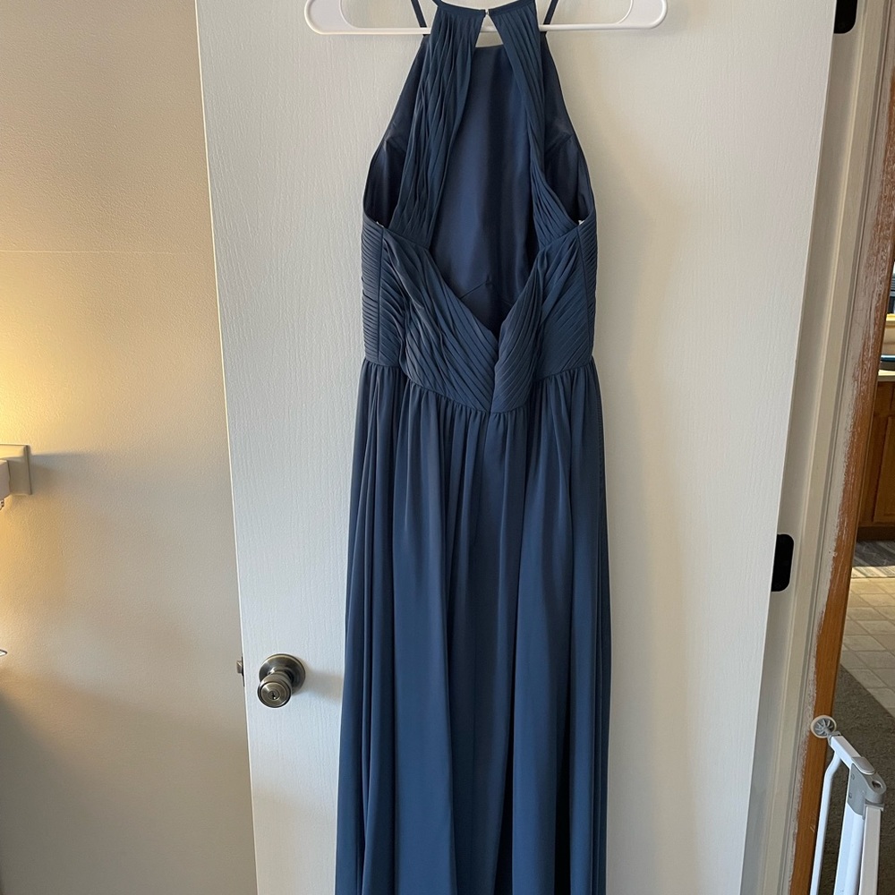 Revelry Mackenzie chiffon long gown in romantic blue. Size 10
